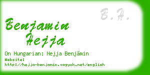 benjamin hejja business card