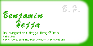 benjamin hejja business card